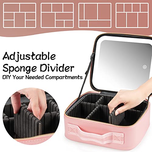 Smart LED Cosmetic Travel Makeup Bag with Mirror